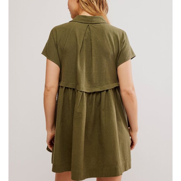Free People Olive Green Mini Dress - Picture 3 of 8